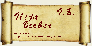 Ilija Berber vizit kartica